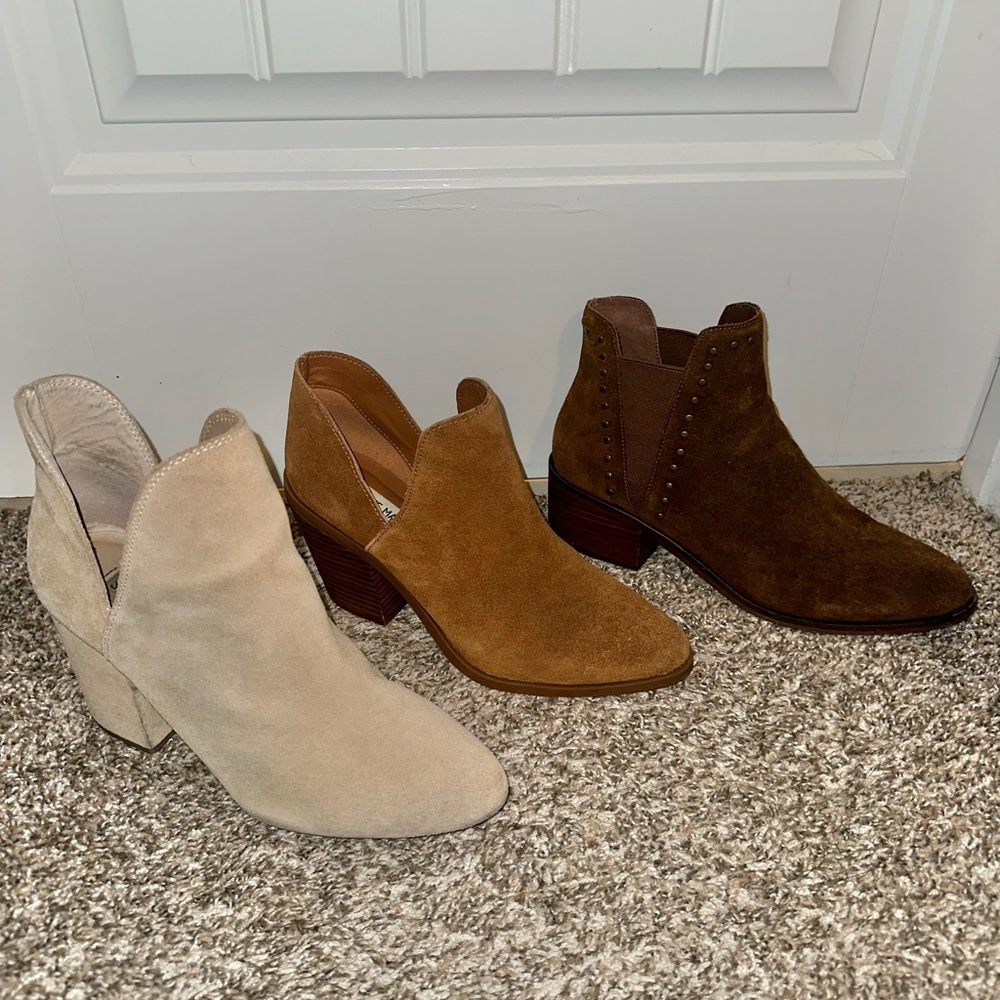 Suede leather ankle boots